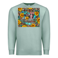 Seafoam baby pigs with leopard cowhide and sunflowers Premium Sweatshirt - Artiststas