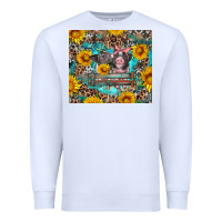 White baby pigs with leopard cowhide and sunflowers Premium Sweatshirt - Artiststas