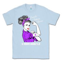 Dusty Blue Domestic Violence Warrior Unbreakable Awareness Gift Classic Tee - minhPixels