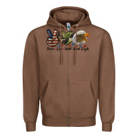 Chestnut peace love bald head eagle Zipper Hoodie - LillyAllenDesigns