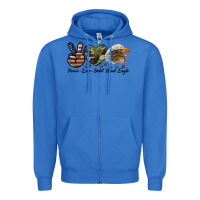 True Royal peace love bald head eagle Zipper Hoodie - LillyAllenDesigns