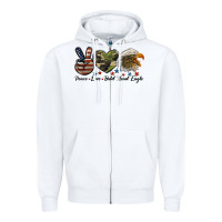 White peace love bald head eagle Zipper Hoodie - LillyAllenDesigns