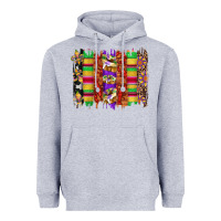 Heather Grey mardi gras cake fleur de lis crawfish brushstrokes Heavyweight Hoodie - Artiststas