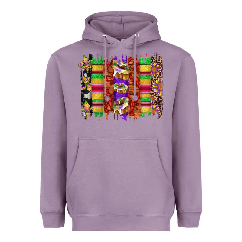 Mardi Gras Cake Fleur De Lis Crawfish Brushstrokes Heavyweight Hoodie by Artiststas | Teevron
