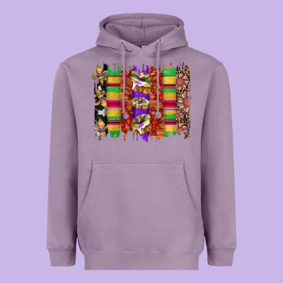 Mardi Gras Cake Fleur De Lis Crawfish Brushstrokes Heavyweight Hoodie Designed By Artiststas