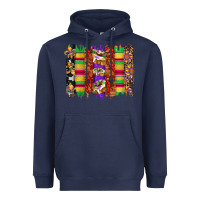 Navy mardi gras cake fleur de lis crawfish brushstrokes Heavyweight Hoodie - Artiststas