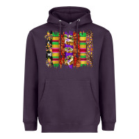 Plum mardi gras cake fleur de lis crawfish brushstrokes Heavyweight Hoodie - Artiststas