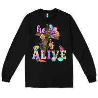 Black He is alive Easter Day Long Sleeve Tee - CowGirlArtShop