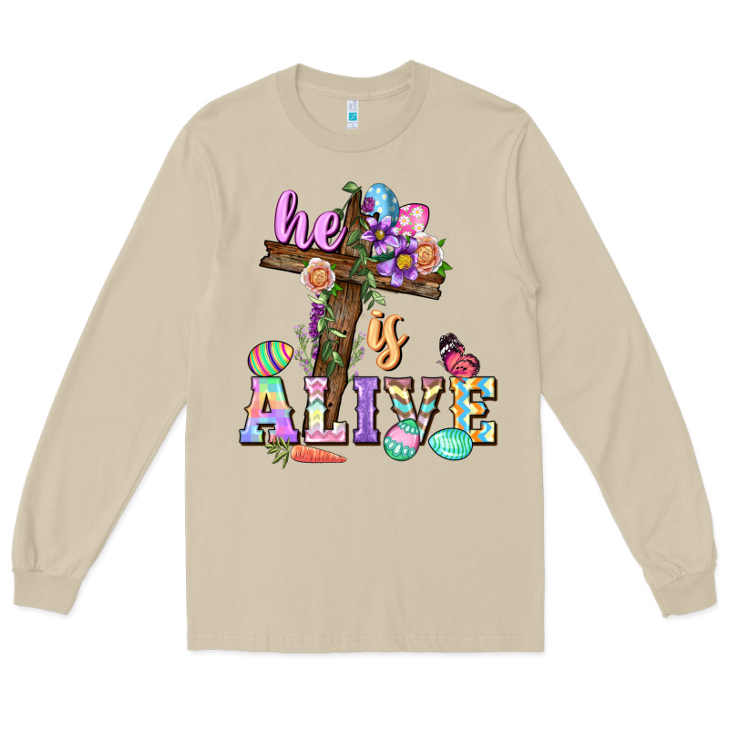 He Is Alive Easter Day Long Sleeve Tee by CowGirlArtShop | Teevron