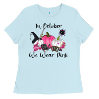 Baby Blue in october we wear pink Ladies Tee - RanaPortraitStore