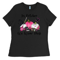 Black in october we wear pink Ladies Tee - RanaPortraitStore