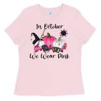 Bubblegum Pink in october we wear pink Ladies Tee - RanaPortraitStore