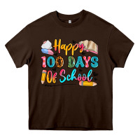 Chocolate Brown happy 100 days of school Heavy Core Tee - Artiststas