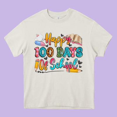 Happy 100 Days Of School Heavy Core Tee Designed By Artiststas