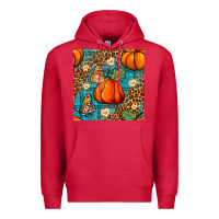 Cardinal pumpkin and butterfly seamless pattern Premium Hoodie - BundleAndBundleShop