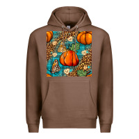 Chestnut pumpkin and butterfly seamless pattern Premium Hoodie - BundleAndBundleShop