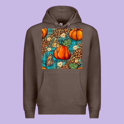 Pumpkin And Butterfly Seamless Pattern Premium Hoodie Designed By Bundleandbundleshop