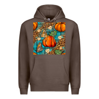 Coffee pumpkin and butterfly seamless pattern Premium Hoodie - BundleAndBundleShop