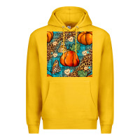 Lemon pumpkin and butterfly seamless pattern Premium Hoodie - BundleAndBundleShop