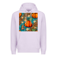 Lilac pumpkin and butterfly seamless pattern Premium Hoodie - BundleAndBundleShop