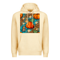 Pina Colada pumpkin and butterfly seamless pattern Premium Hoodie - BundleAndBundleShop