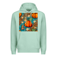 Seafoam pumpkin and butterfly seamless pattern Premium Hoodie - BundleAndBundleShop