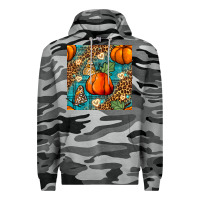 Slate Camo pumpkin and butterfly seamless pattern Premium Hoodie - BundleAndBundleShop