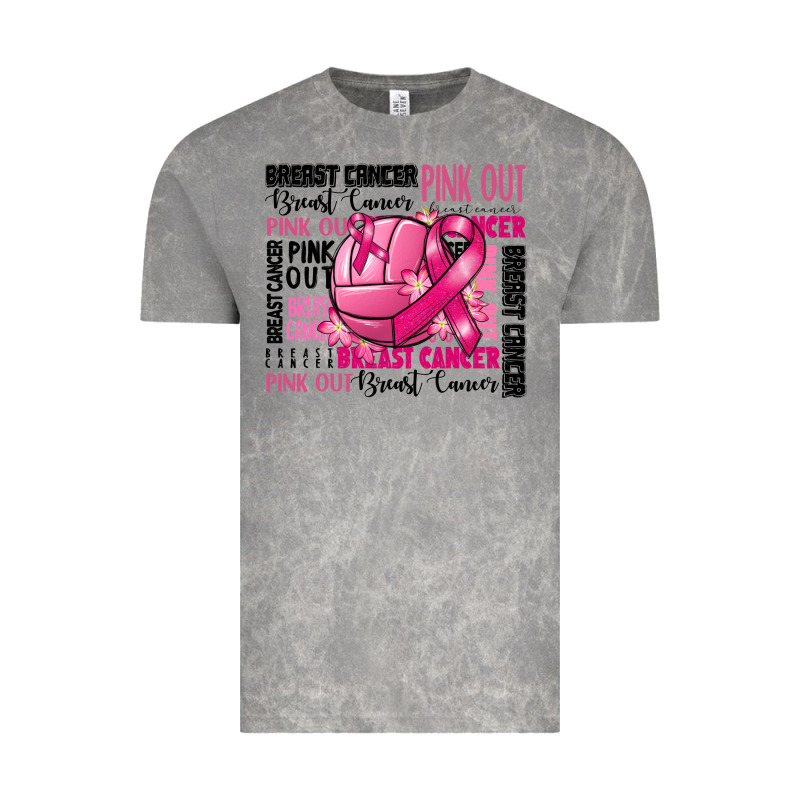 Volleyball Pink Out Breast Cancer Vintage Tee by RanaPortraitStore | Teevron