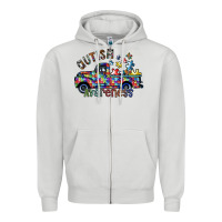 Dove Grey autism avareness Zipper Hoodie - SublimationCraftShop