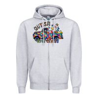 Heather Grey autism avareness Zipper Hoodie - SublimationCraftShop