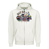 Oatmeal Heather autism avareness Zipper Hoodie - SublimationCraftShop