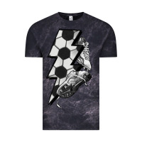 Cloud Black Lightning bolt Soccer Vintage Tee - HowdyJamesFarm