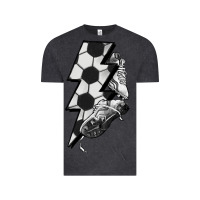 Vintage Black Lightning bolt Soccer Vintage Tee - HowdyJamesFarm