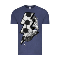 Vintage Denim Lightning bolt Soccer Vintage Tee - HowdyJamesFarm