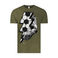 Vintage Olive Lightning bolt Soccer Vintage Tee - HowdyJamesFarm