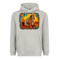 Moon Dust horse with sunflowers turquoise gemstone western sunset leopard backgr Heavyweight Hoodie - Artiststas