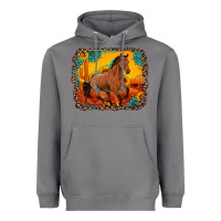 Storm horse with sunflowers turquoise gemstone western sunset leopard backgr Heavyweight Hoodie - Artiststas