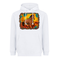White horse with sunflowers turquoise gemstone western sunset leopard backgr Heavyweight Hoodie - Artiststas