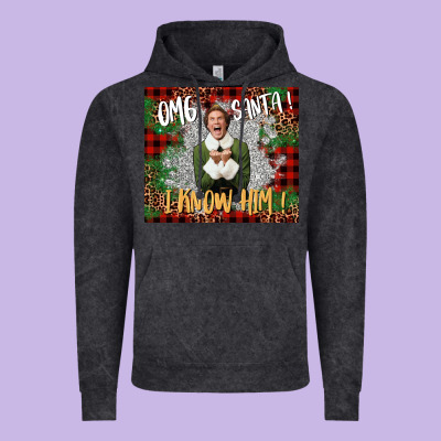 Omg Santa I Know Him Elf Vintage Hoodie Designed By Cowgirlartshop