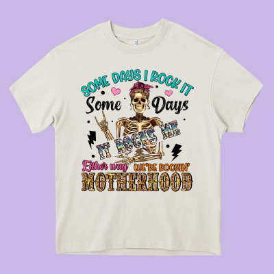 Some Days I Rock It Some Days It Rocks Me Either W Heavy Core Tee Designed By Artiststas