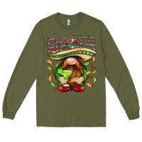 Army Green Fiesta gnome with tacos Mexico Long Sleeve Tee - HowdyJamesFarm