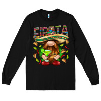 Black Fiesta gnome with tacos Mexico Long Sleeve Tee - HowdyJamesFarm