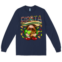 Navy Fiesta gnome with tacos Mexico Long Sleeve Tee - HowdyJamesFarm