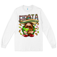 White Fiesta gnome with tacos Mexico Long Sleeve Tee - HowdyJamesFarm