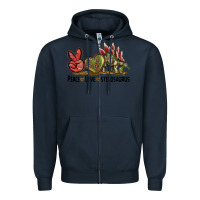 Navy Peace Love Stegosaurus Zipper Hoodie - LillyAllenDesigns