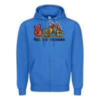 True Royal Peace Love Stegosaurus Zipper Hoodie - LillyAllenDesigns
