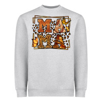 Heather Grey Melanin leopard frame mama Mother's Day Heavyweight Sweatshirt - LillyAllenDesigns