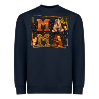 Navy Melanin leopard frame mama Mother's Day Heavyweight Sweatshirt - LillyAllenDesigns
