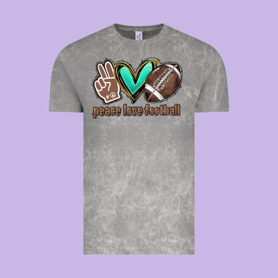 Peace Love Football Vintage Tee Designed By Howdyjamesfarm