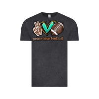 Vintage Black Peace love football Vintage Tee - HowdyJamesFarm